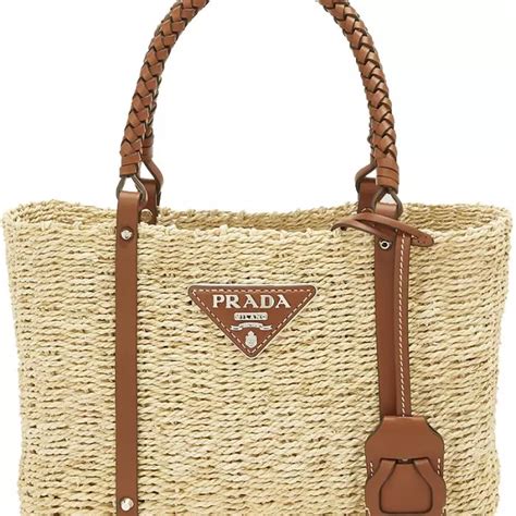 prada leather trimmed straw bag vogue